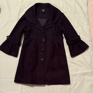 Forever 21 Black Pea Coat with Flared Sleeves